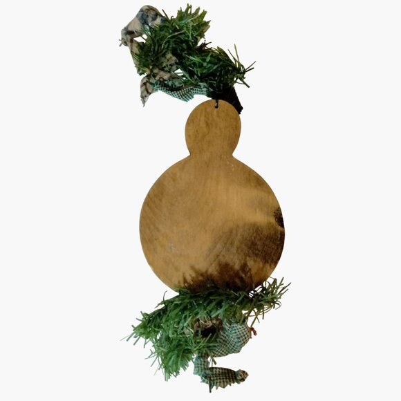 Wooden Snowman Tree Mitten Garland 24 in Rustic Handcrafted Holiday - Picture 10 of 10
